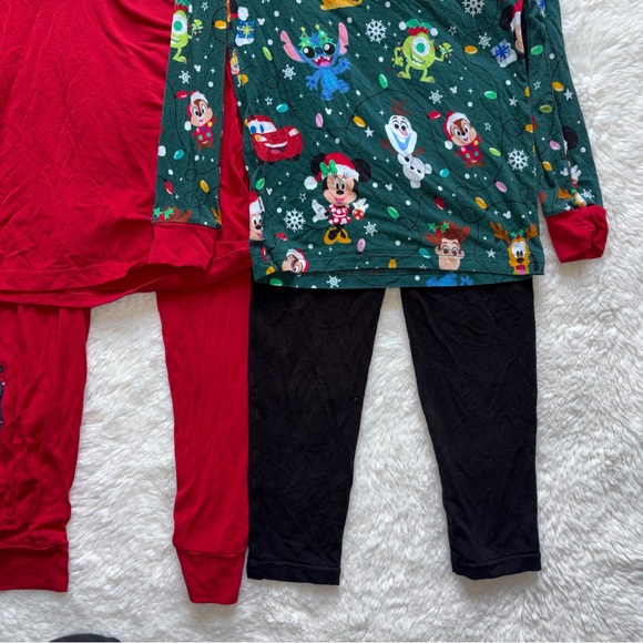 Three Disney Little Sleepies 4T Long Pajama Sets Glow Halloween Christmas Red - Picture 13 of 15